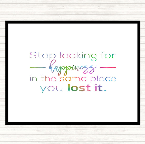 Looking For Happiness Rainbow Quote Dinner Table Placemat