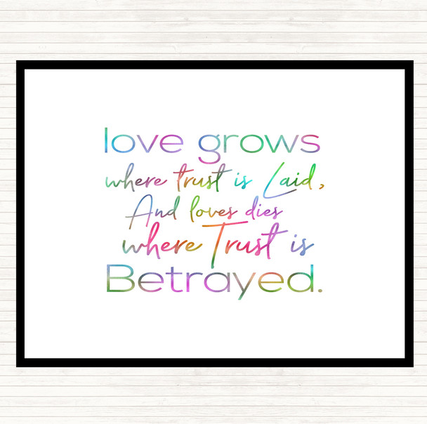 Love Grows Rainbow Quote Mouse Mat Pad