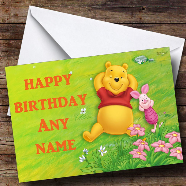 Winnie The Pooh Relaxing Personalised Birthday Card