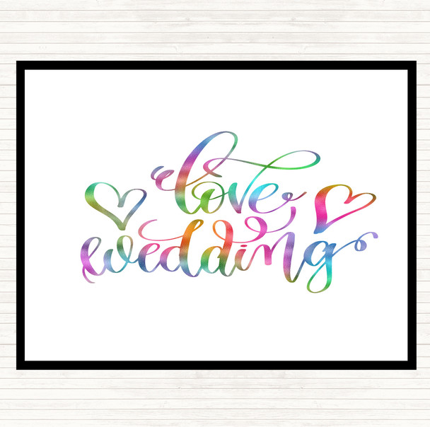 Love Wedding Rainbow Quote Dinner Table Placemat