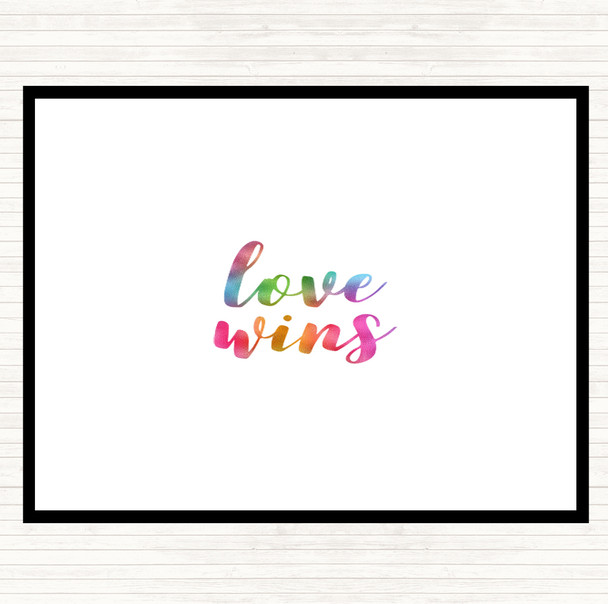 Love Wins Rainbow Quote Mouse Mat Pad
