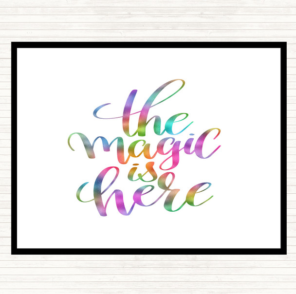 Magic Is Here Rainbow Quote Mouse Mat Pad