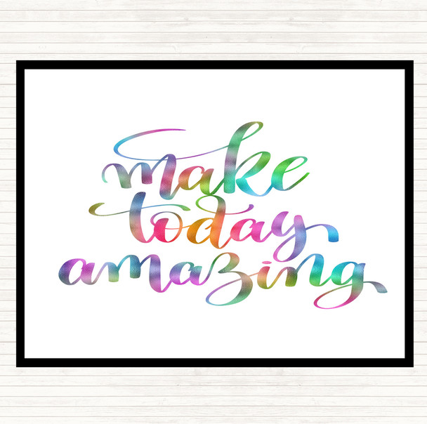 Make Today Amazing Swirl Rainbow Quote Dinner Table Placemat
