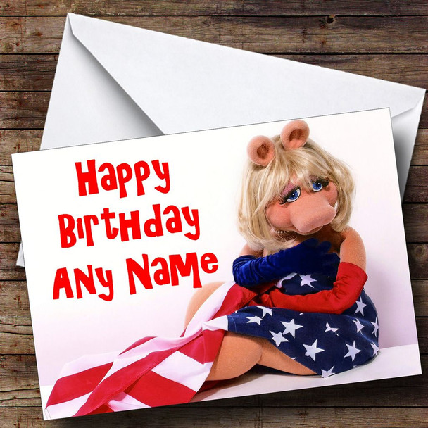 Miss Piggy Personalised Birthday Card