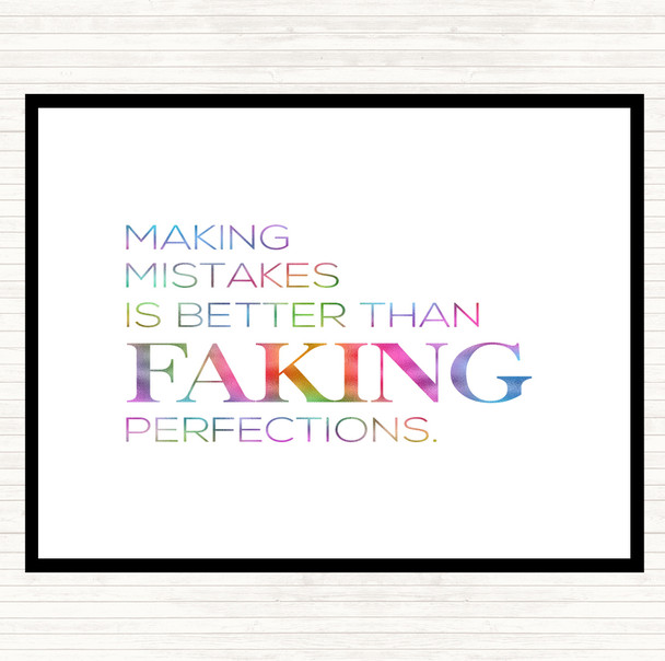 Making Mistakes Rainbow Quote Dinner Table Placemat