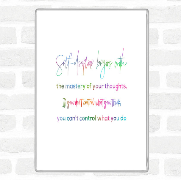 Mastery Of Your Thoughts Rainbow Quote Jumbo Fridge Magnet