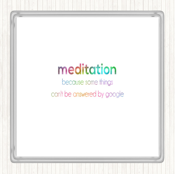 Meditation Rainbow Quote Drinks Mat Coaster