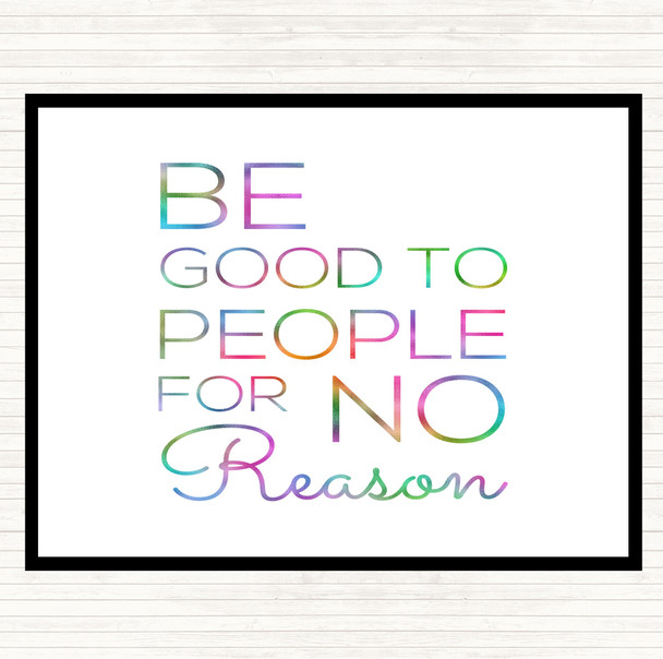 Be Good Rainbow Quote Dinner Table Placemat