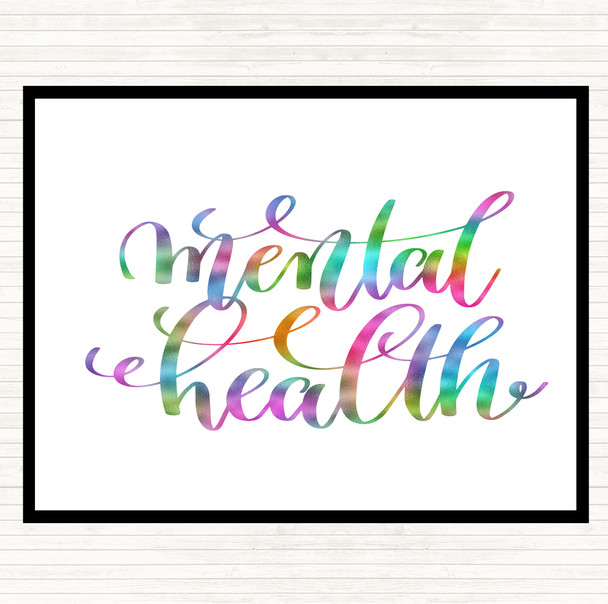 Mental Health Rainbow Quote Mouse Mat Pad