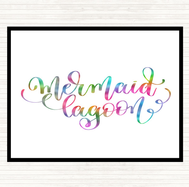 Mermaid Lagoon Rainbow Quote Dinner Table Placemat