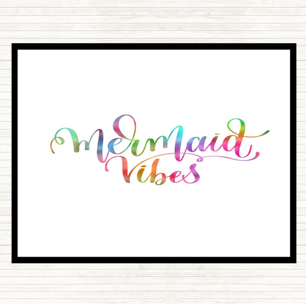 Mermaid Vibes Rainbow Quote Dinner Table Placemat