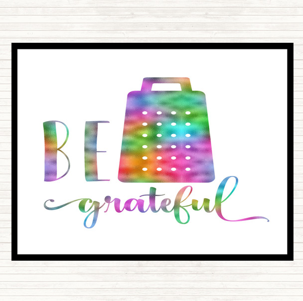 Be Grateful Rainbow Quote Dinner Table Placemat