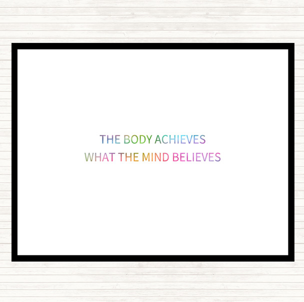 Mind Believes Rainbow Quote Mouse Mat Pad