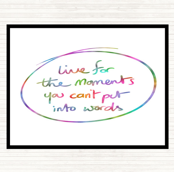 Moments No Words Rainbow Quote Dinner Table Placemat