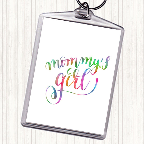 Mommy's Girl Rainbow Quote Bag Tag Keychain Keyring
