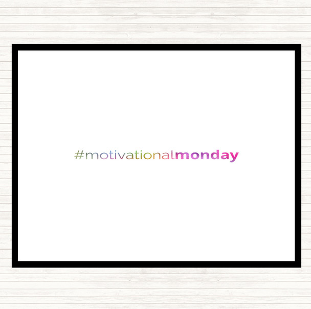 Motivational Monday Rainbow Quote Mouse Mat Pad