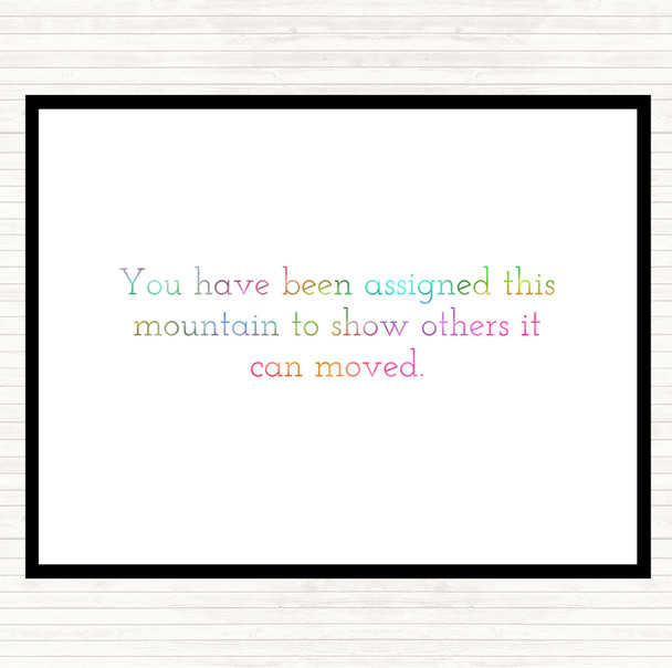 Mountains Can Be Moved Rainbow Quote Mouse Mat Pad