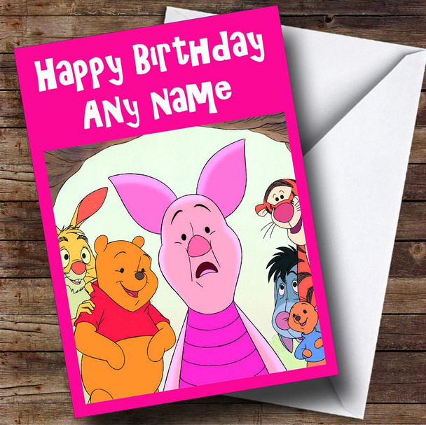 Winnie The Pooh Piglet Personalised Birthday Card