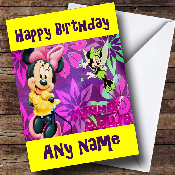 Purple Minnie Mouse Personalised Birthday Card