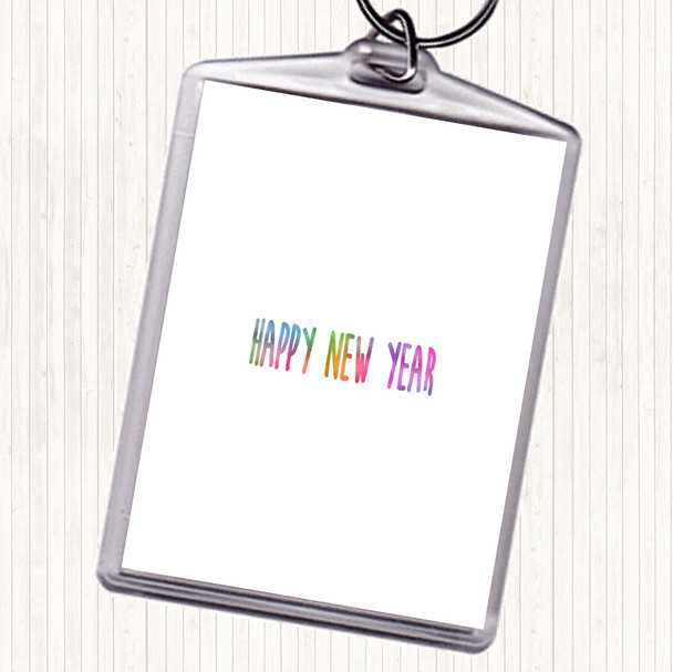 New Year Rainbow Quote Bag Tag Keychain Keyring