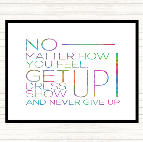 No Matter How You Feel Rainbow Quote Mouse Mat Pad