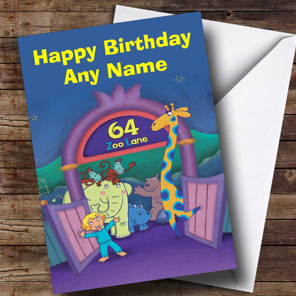 Zoo Lane  Personalised Children's Birthday Card