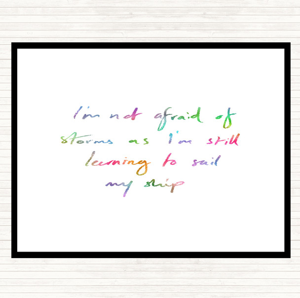 Not Afraid Storms Rainbow Quote Dinner Table Placemat