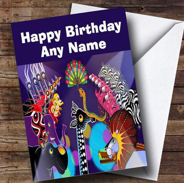 Tinga Tinga Tales Blue  Personalised Children's Birthday Card