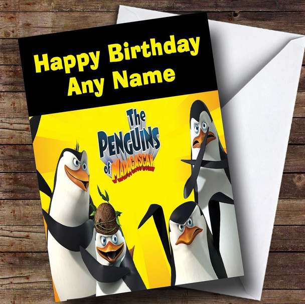 The Penguins Of Madagascar  Personalised Children's Birthday Card