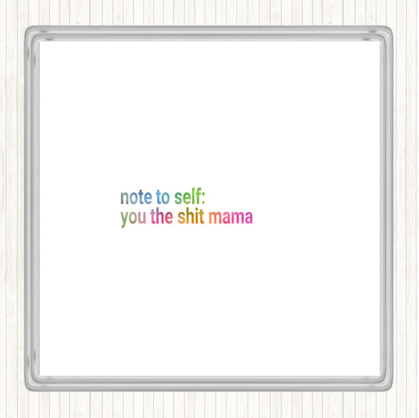Note To Self Rainbow Quote Drinks Mat Coaster