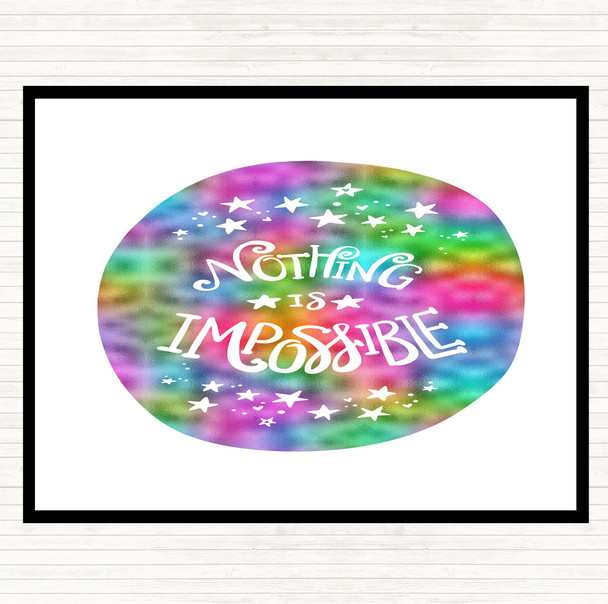 Nothing Impossible Unicorn Rainbow Quote Mouse Mat Pad