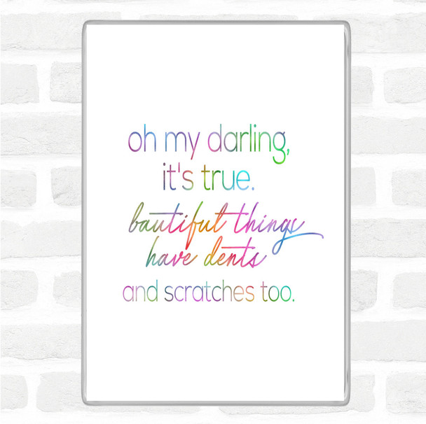 Oh My Darling Rainbow Quote Jumbo Fridge Magnet