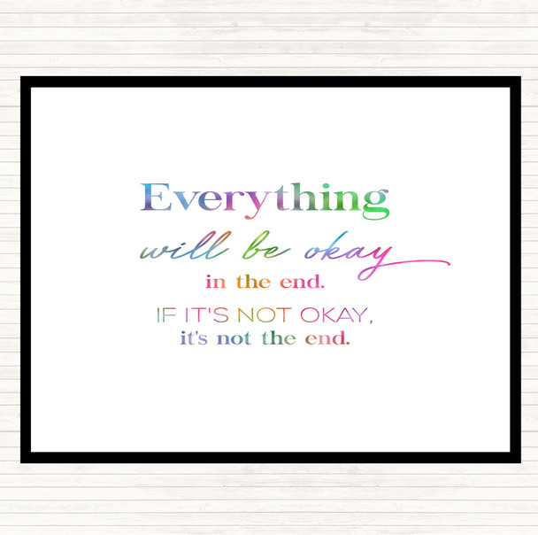 Ok In The End Rainbow Quote Mouse Mat Pad