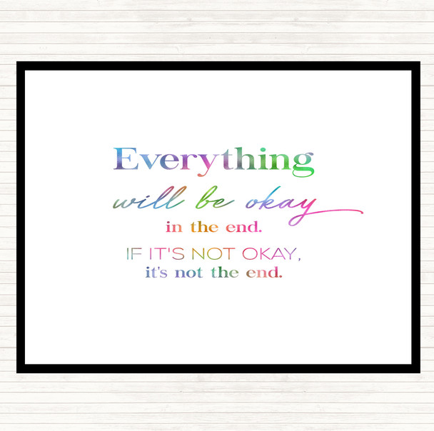 Ok In The End Rainbow Quote Dinner Table Placemat