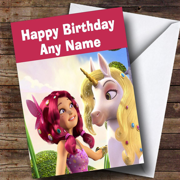 Mia And Me Unicorn  Personalised Children's Birthday Card