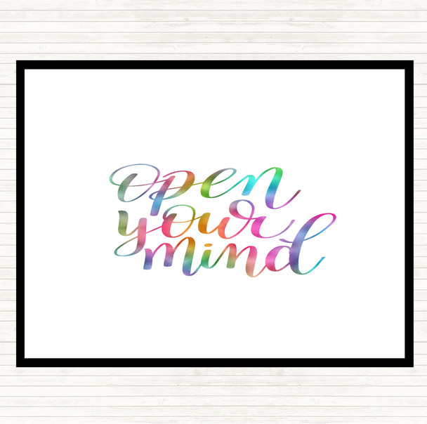 Open Mind Rainbow Quote Mouse Mat Pad