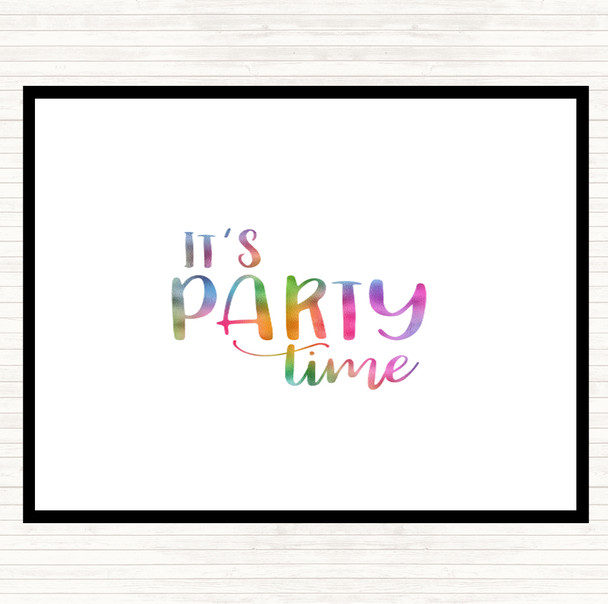 Party Time Rainbow Quote Dinner Table Placemat