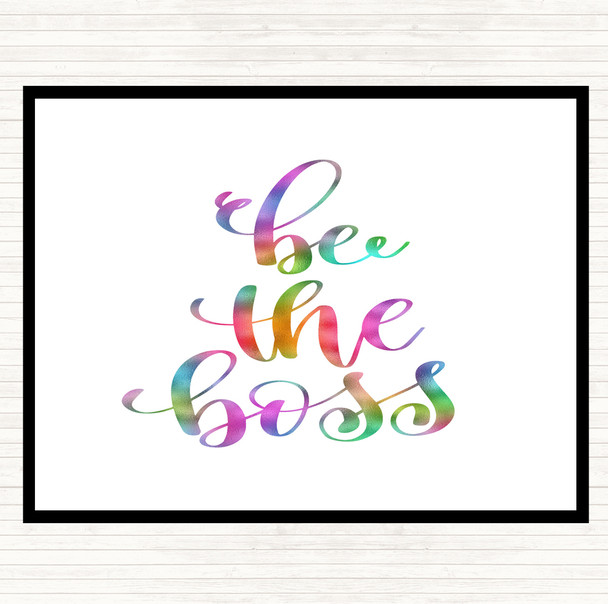 Be The Boss Rainbow Quote Mouse Mat Pad