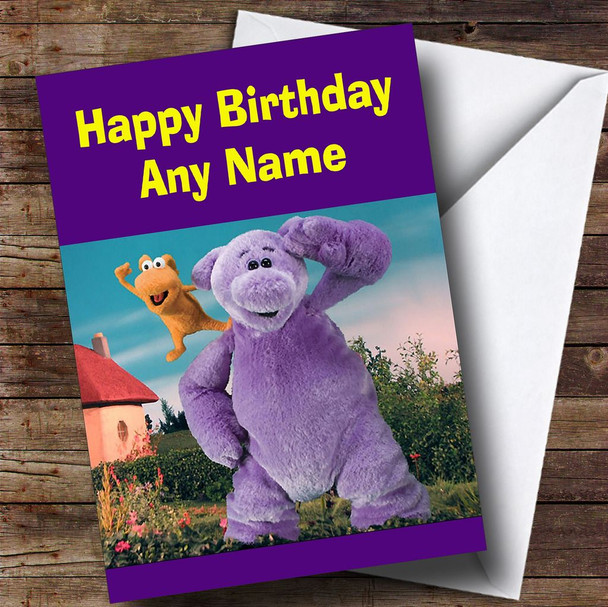 Big And Small Purple  Personalised Children's Birthday Card