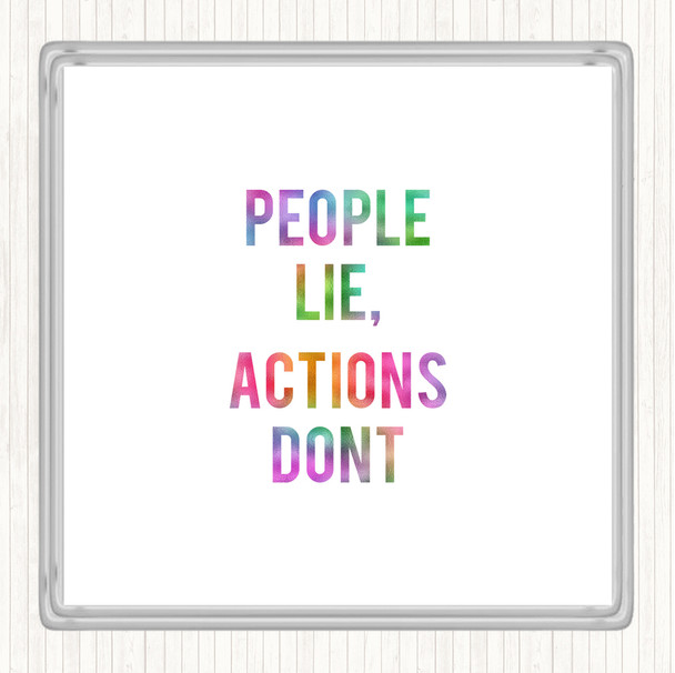 People Lie Rainbow Quote Drinks Mat Coaster