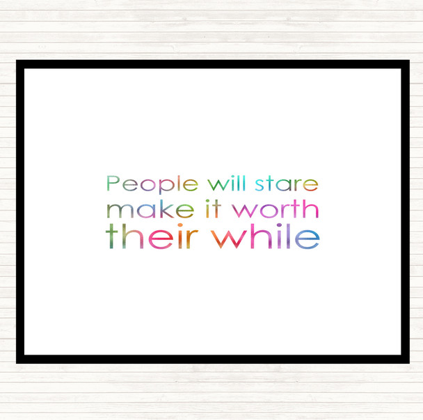 People Stare Rainbow Quote Mouse Mat Pad