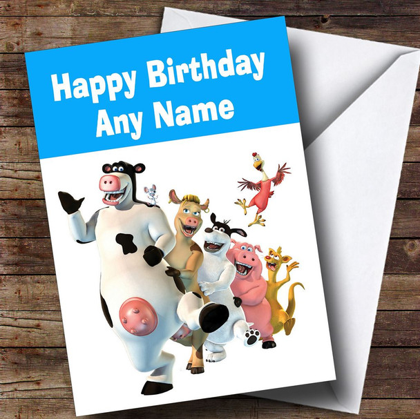 Back At The Barnyard  Personalised Children's Birthday Card