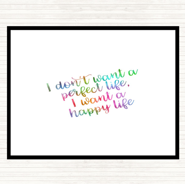 Perfect Life Rainbow Quote Mouse Mat Pad