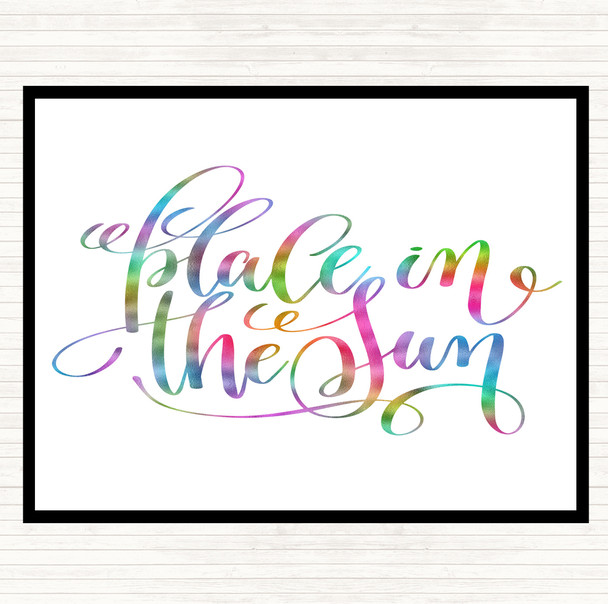 Place In The Sun Rainbow Quote Dinner Table Placemat