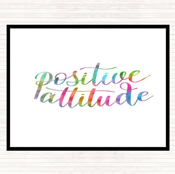 Positive Attitude Rainbow Quote Mouse Mat Pad