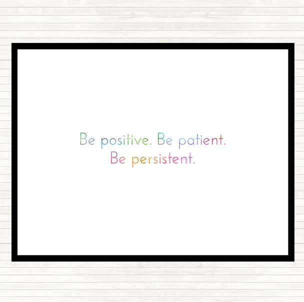 Positive Patient Persistent Rainbow Quote Mouse Mat Pad