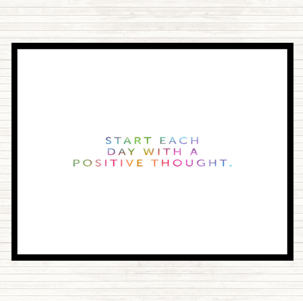 Positive Thought Rainbow Quote Mouse Mat Pad