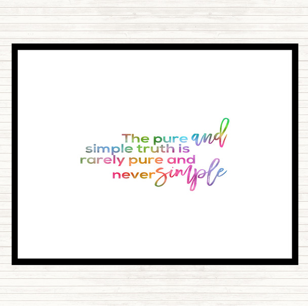 Pure And Simple Rainbow Quote Dinner Table Placemat