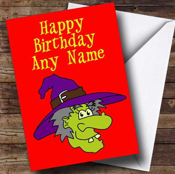 Witch Cartoon Personalised Birthday Card