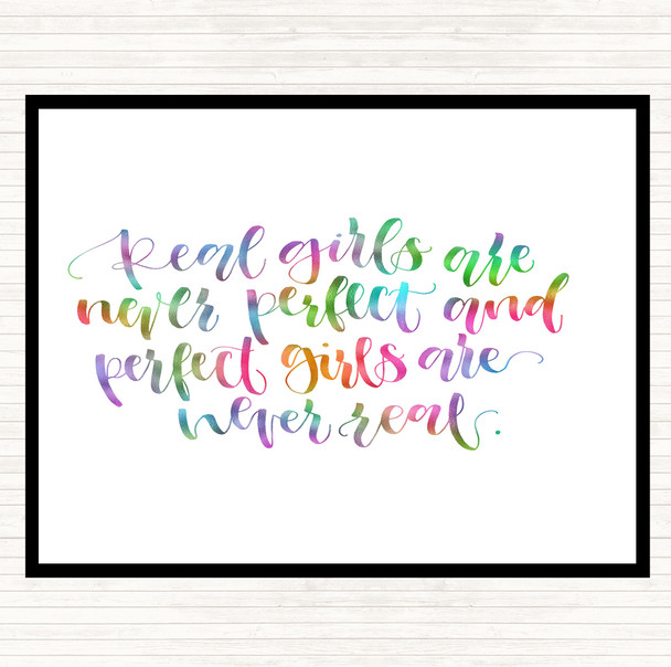 Real Girls Rainbow Quote Mouse Mat Pad